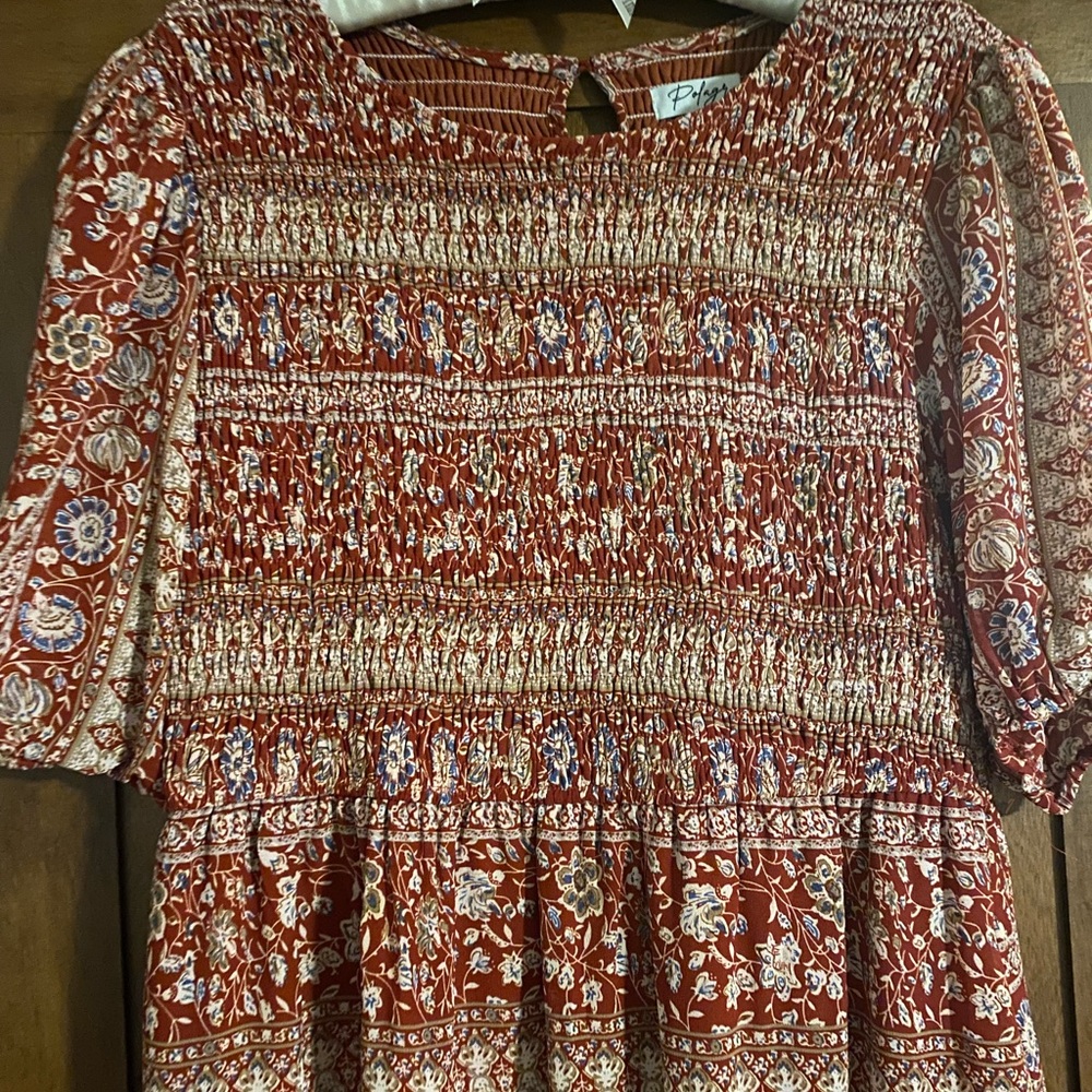 Perfect fall transition Boutique dress. With unique print. One of a kind!